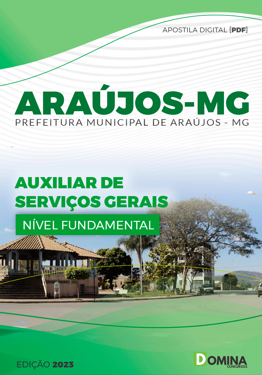 Apostila Pref Araújos MG 2023 Auxiliar Serviços Gerais