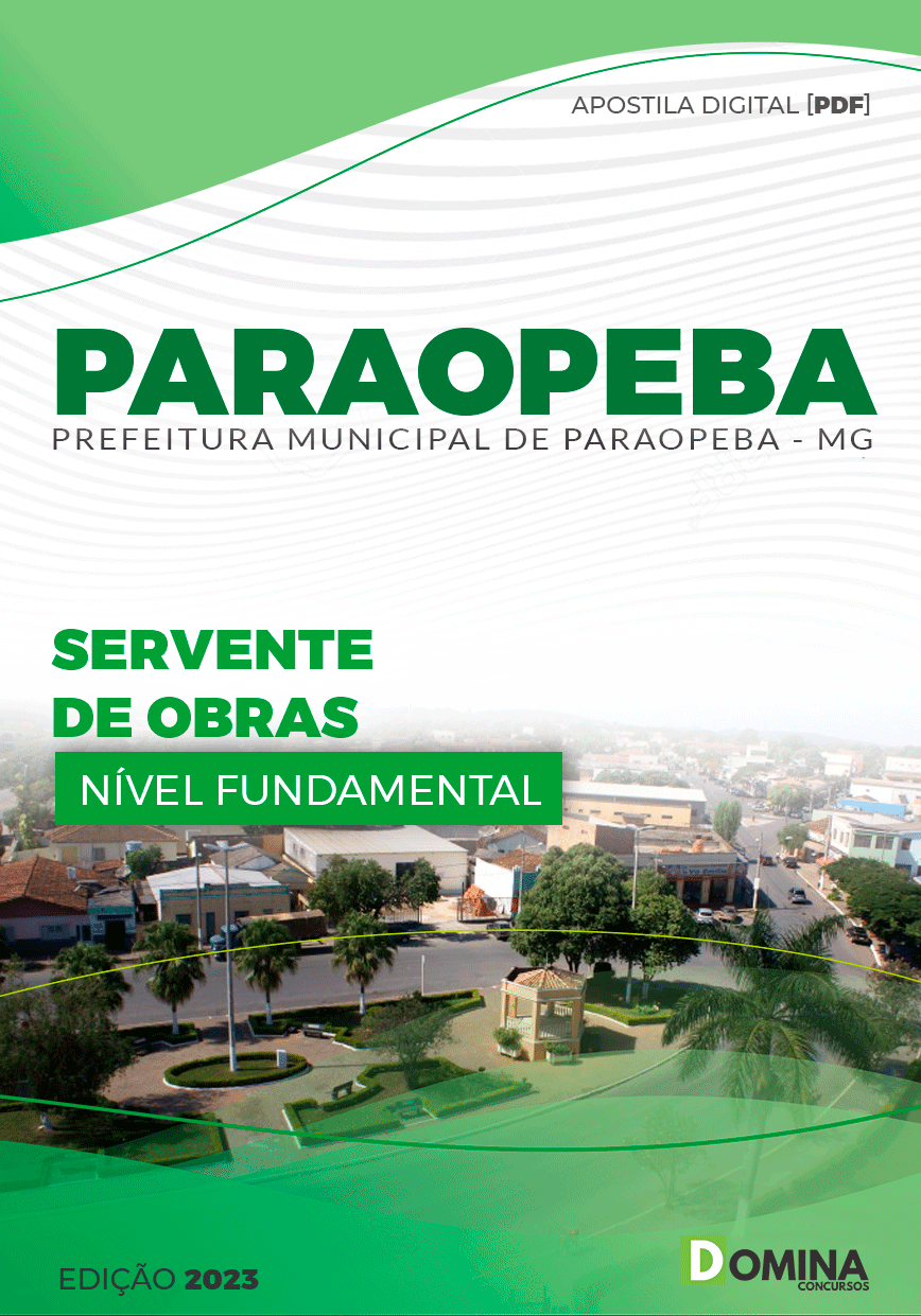 Apostila Pref Paraopeba MG 2023 Servente de Obras