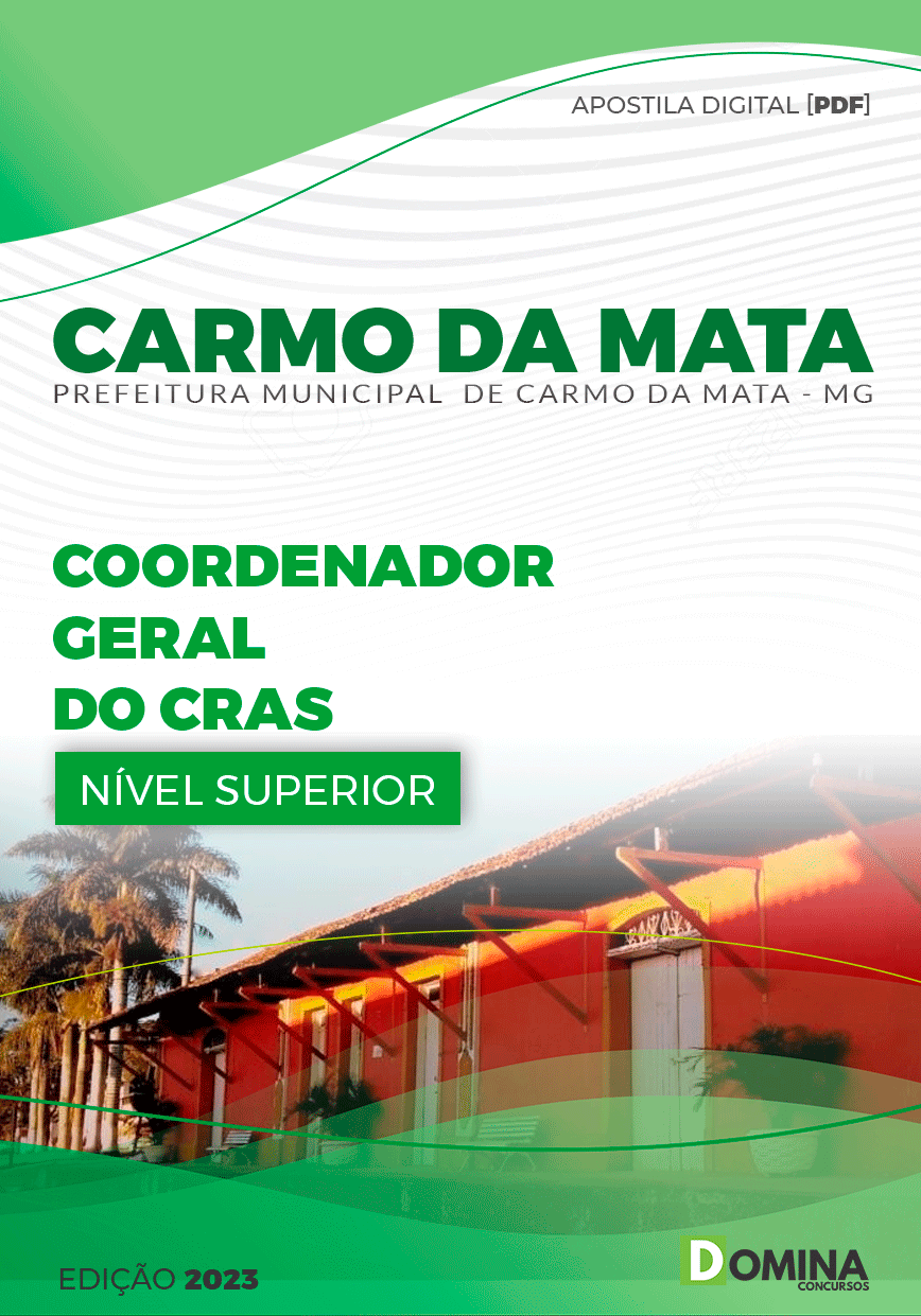 Apostila Pref Carmo da Mata MG 2023 Coordenador Geral CRAS