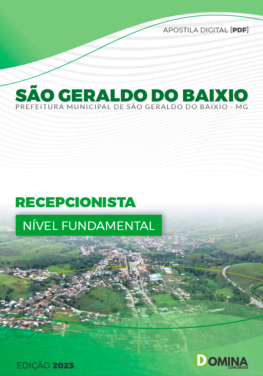 Apostila Pref São Geraldo do Baixio MG 2023 Recepcionista