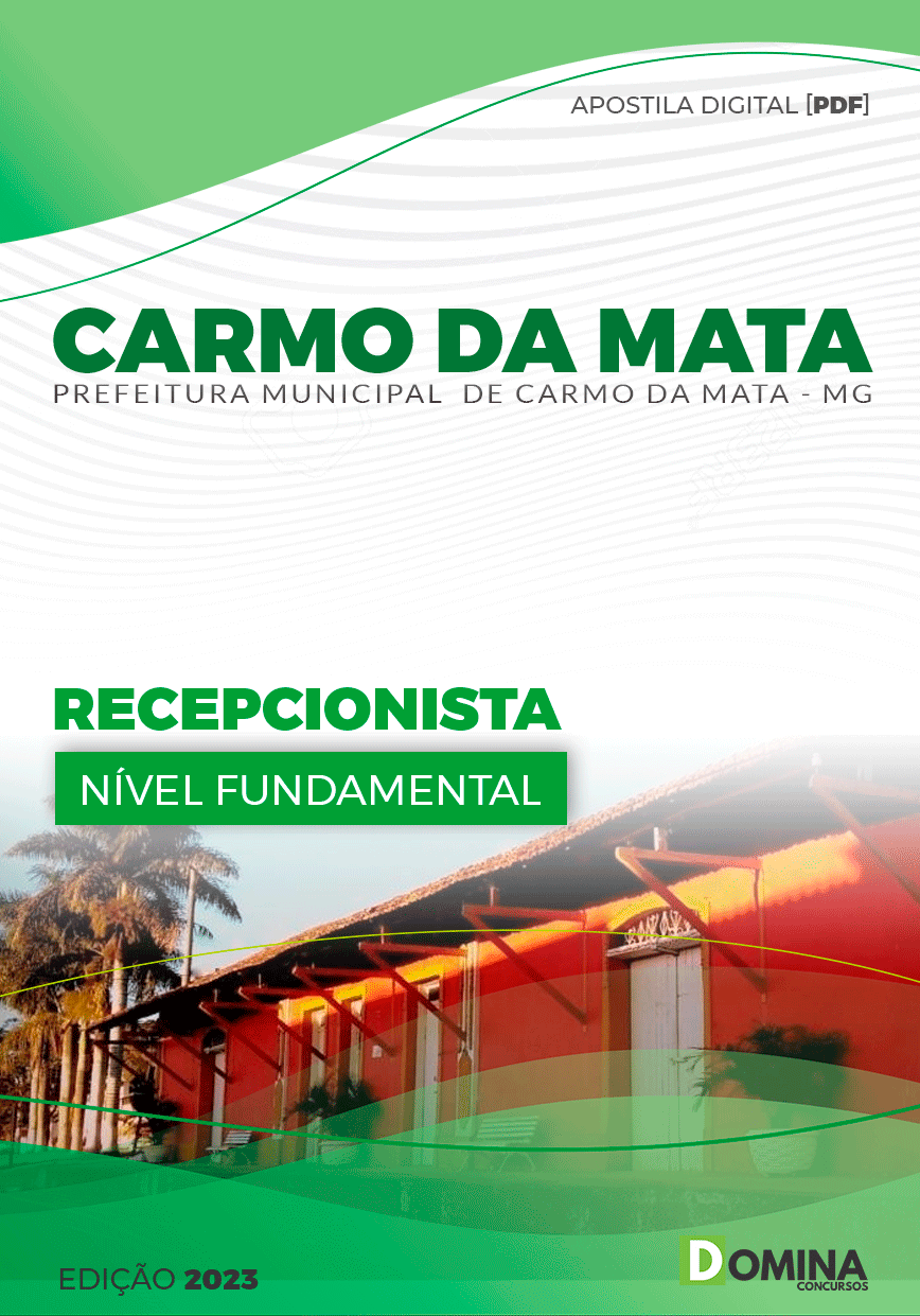 Apostila Pref Carmo da Mata MG 2023 Recepcionista