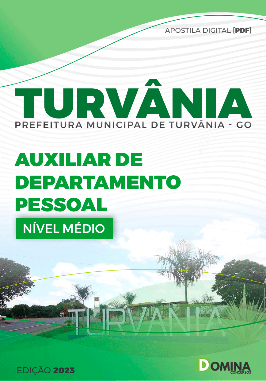 Apostila Pref Turvânia GO 2023 Auxiliar de Departamento Pessoal