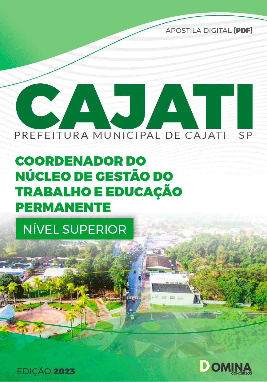 Apostila Pref Cajati SP 2023 Coordenador do Trabalho e Educação