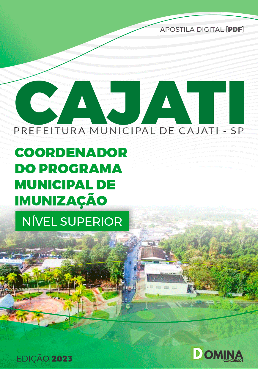 Apostila Pref Cajati SP 2023 Coordenador Municipal de Imunização