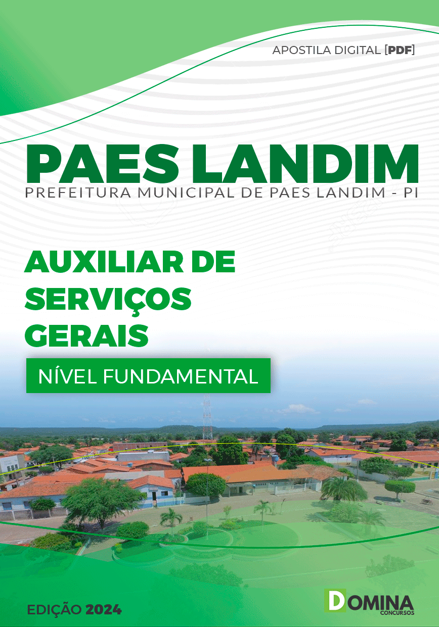 Apostila Pref Paes Landim PI 2024 Auxiliar Serviços Gerais