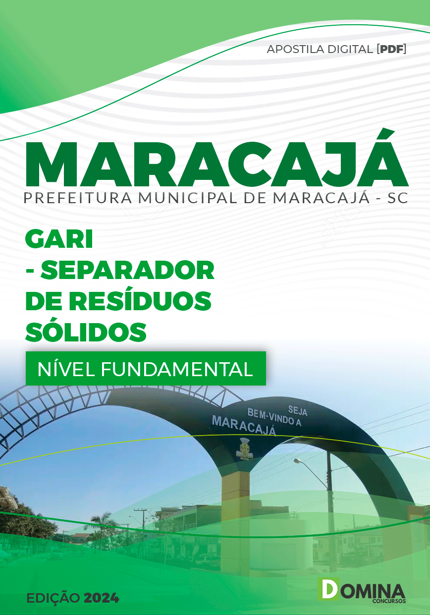 Apostila Pref Maracajá SC 2024 Gari Separador Resíduo Sólidos