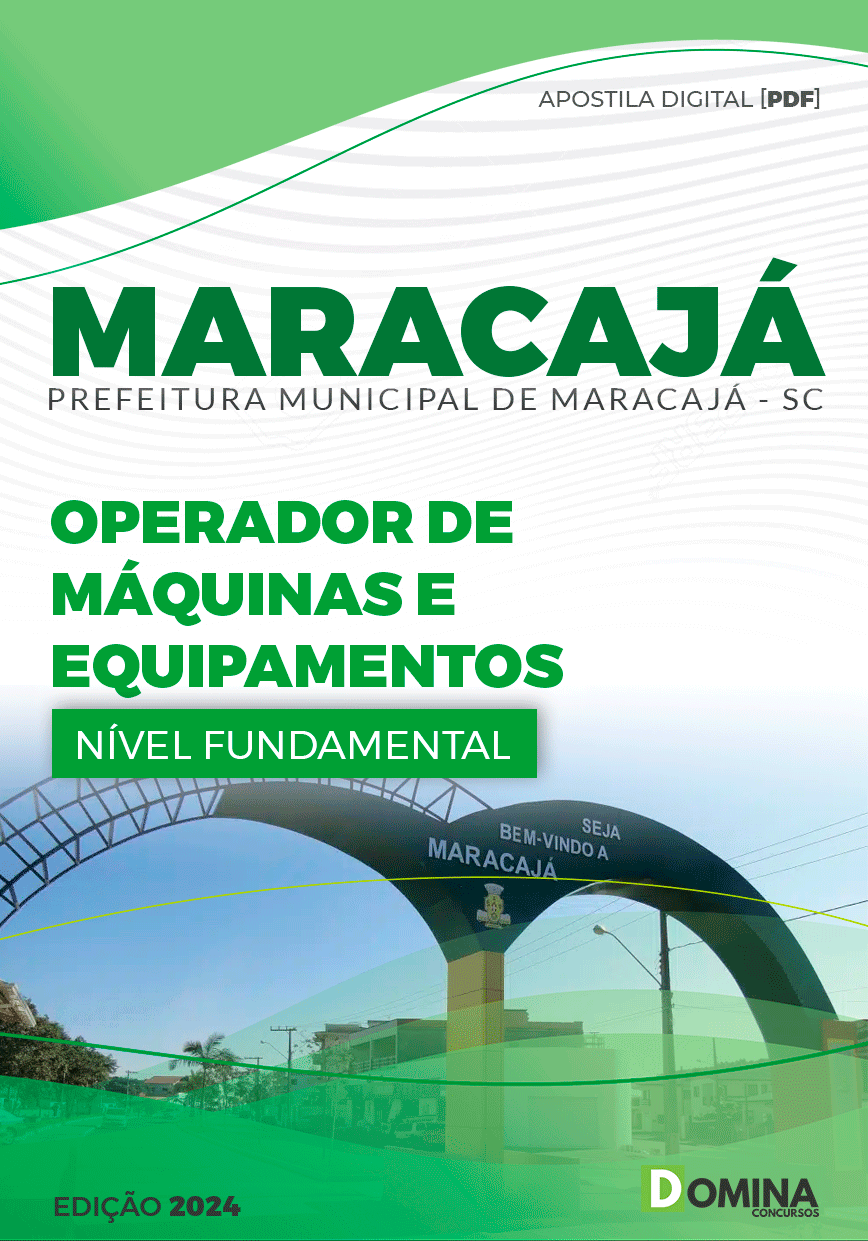 Apostila Pref Maracajá SC 2024 Operador Máquinas Equipamentos