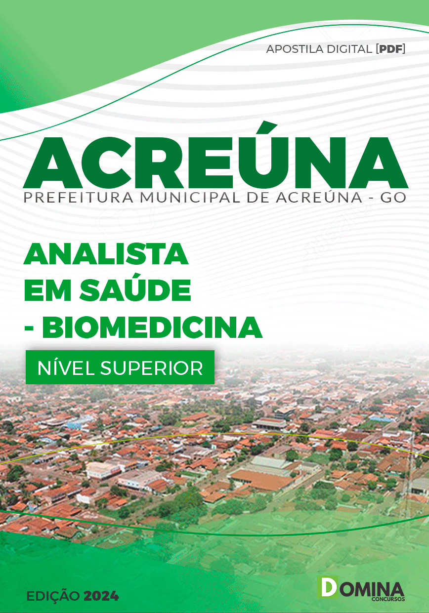 Apostila Pref Acreúna Go 2024 Analista em Saúde Biomedicina