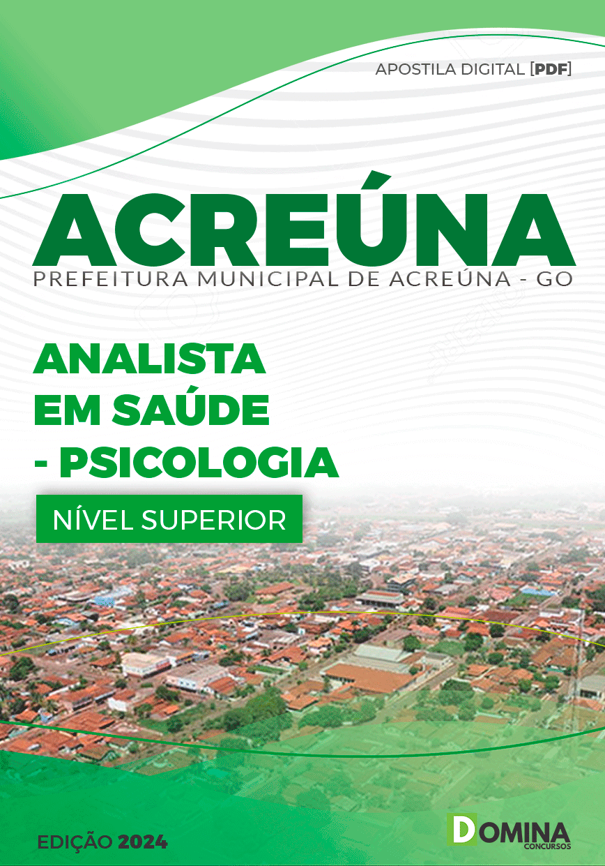 Apostila Pref Acreúna Go 2024 Analista em Saúde Psicologia