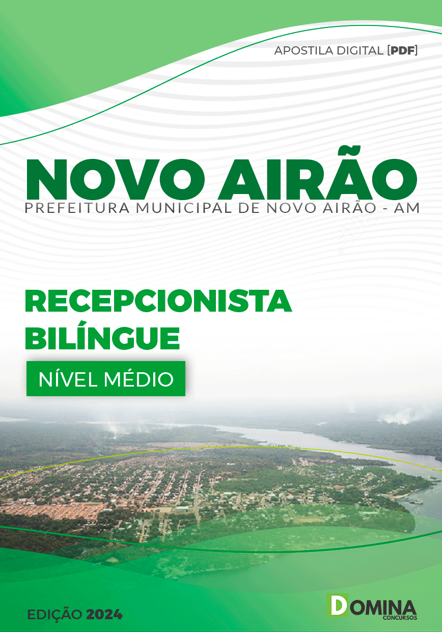 Apostila Pref Novo Airão AM 2024 Recepcionista Blínque