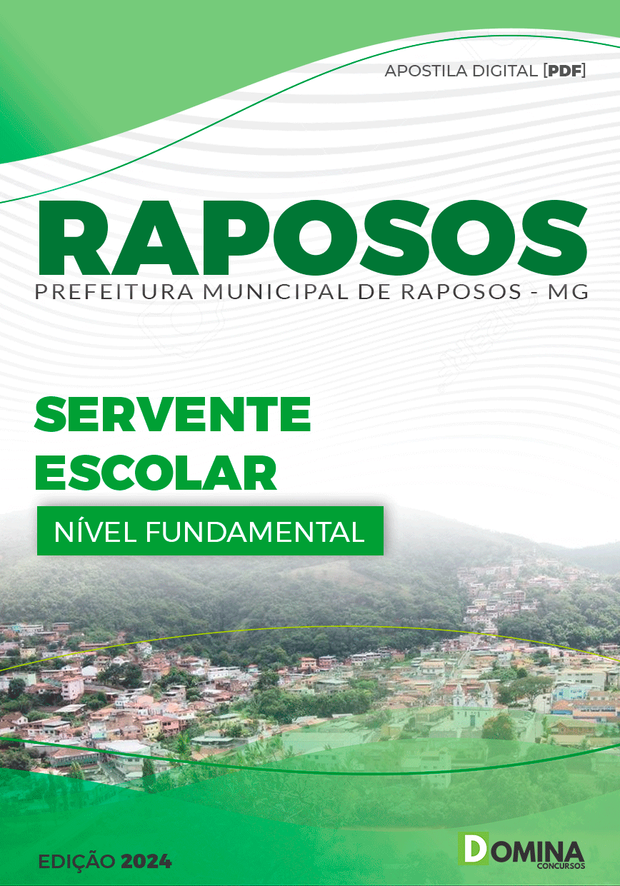 Apostila Pref Raposos MG 2024 Servente Escolar