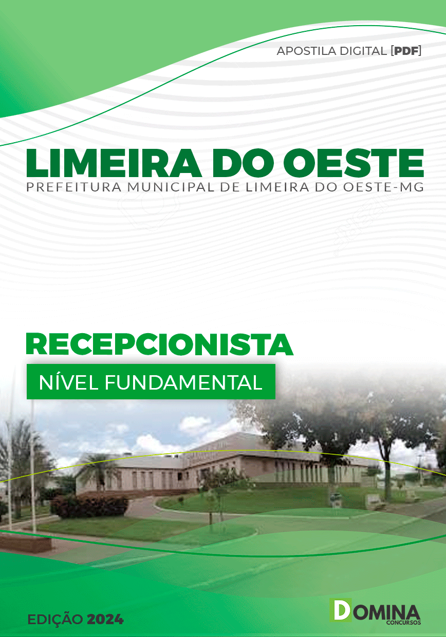 Apostila Pref Limeira do Oeste MG 2024 Recepcionista