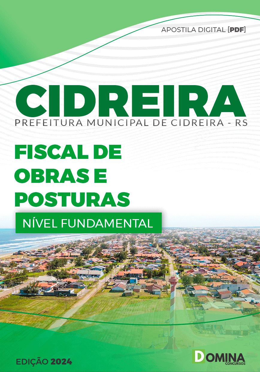 Apostila Pref Cidreira RS 2024 Fiscal Obras Posturas