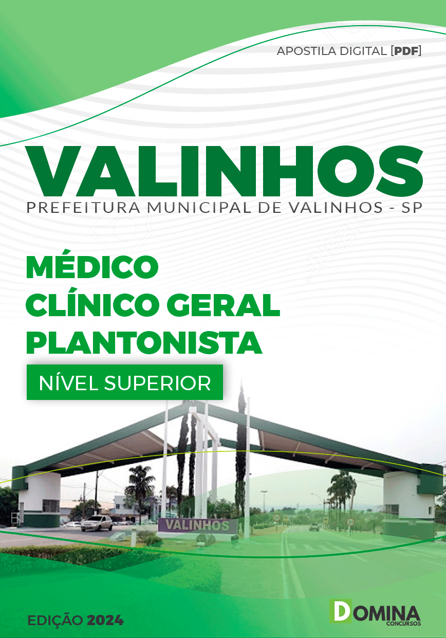 Apostila Pref Valinhos SP 2024 Médico Clínico Geral Plantonista