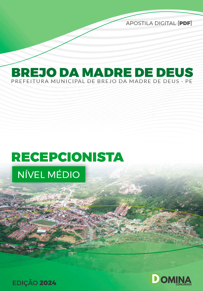 Apostila Pref Brejo da Madre de Deus PE 2024 Recepcionista