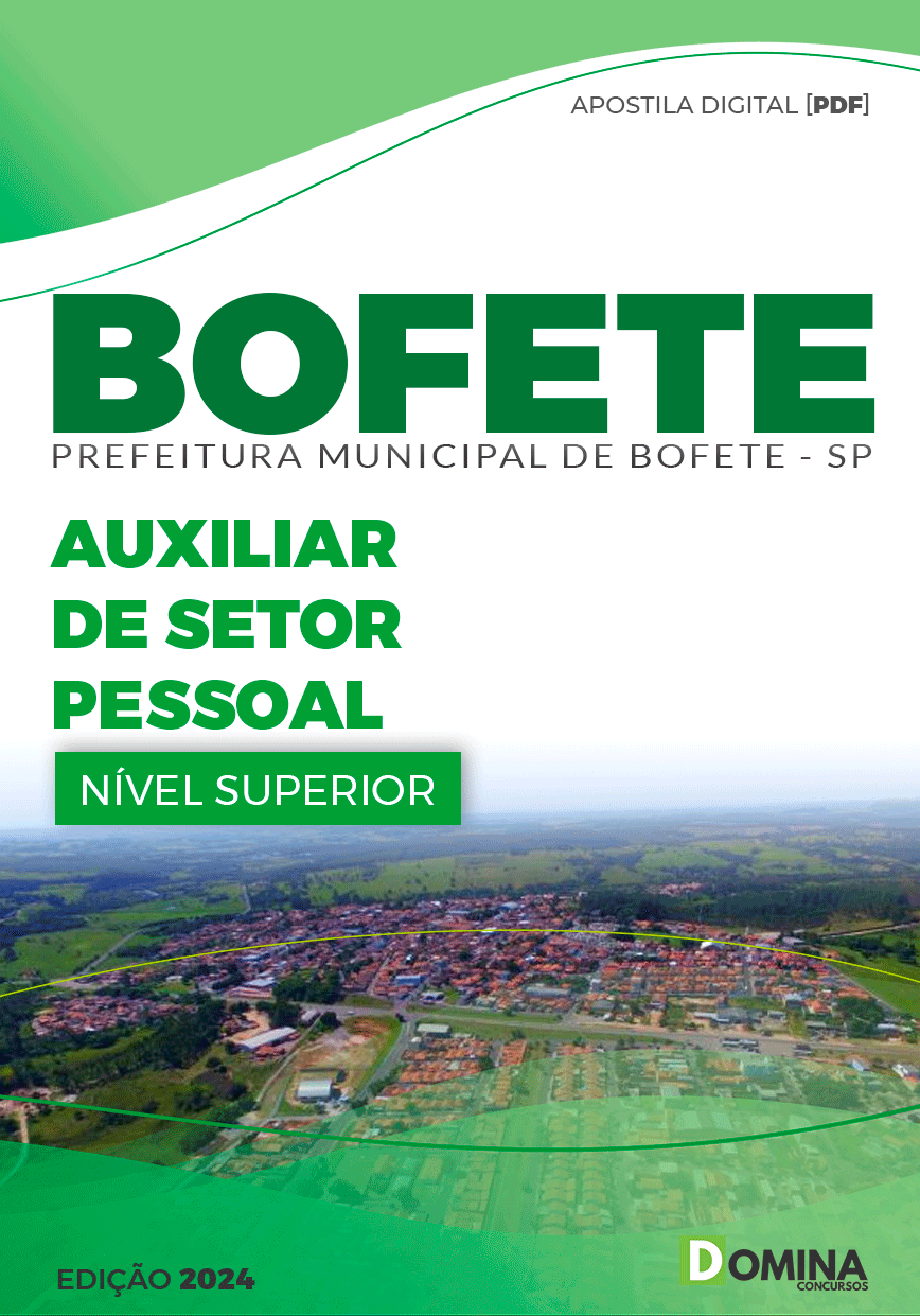 Apostila Pref Bofete SP 2024 Auxiliar de Setor Pessoal