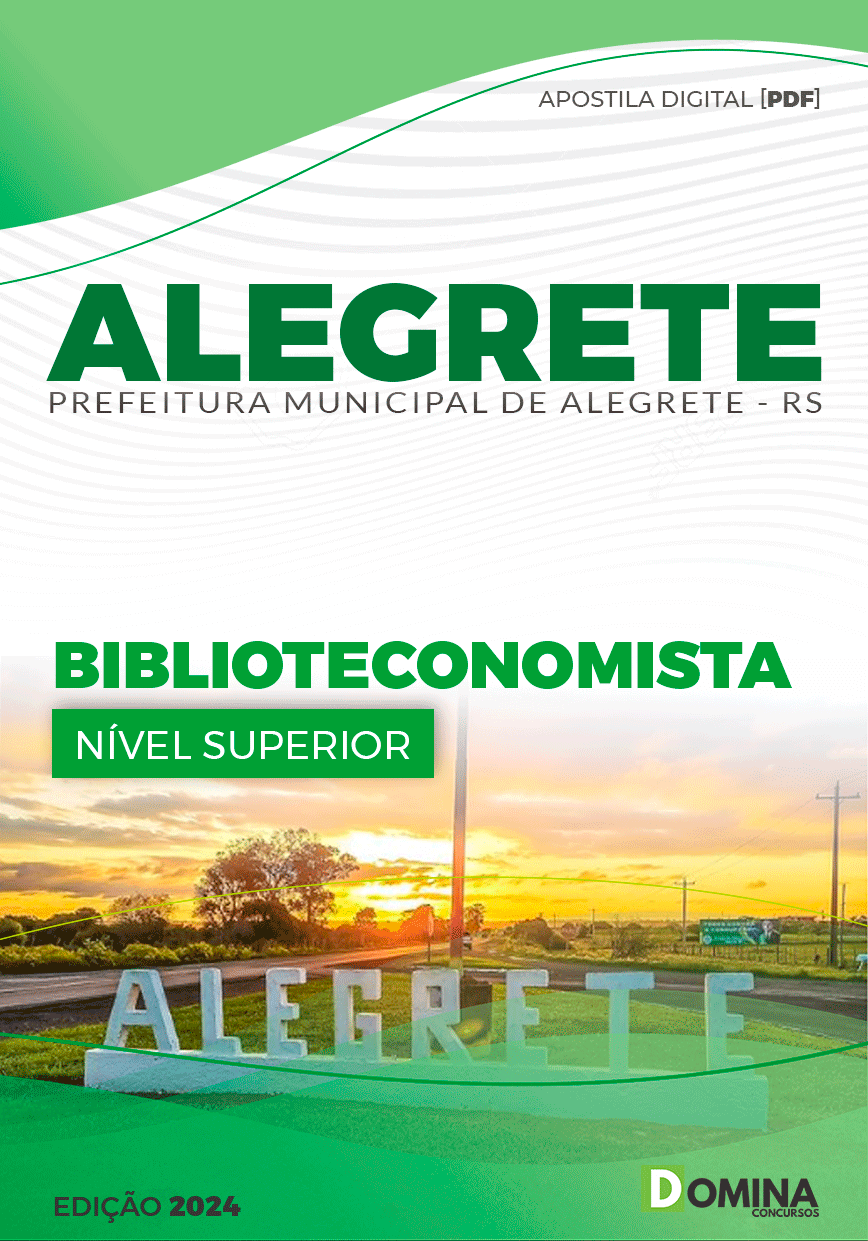 Apostila Prefeitura Alegrete RS 2024 Biblioteconomista