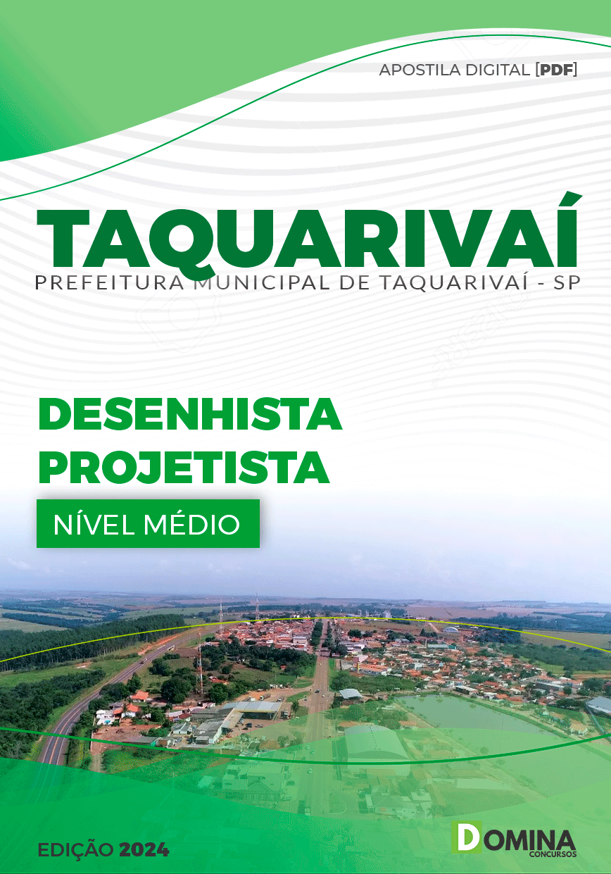 Apostila Prefeitura Taquarivaí SP 2024 Desenhista Projetista