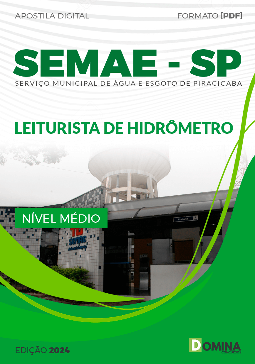 Apostila SEMAE Piracicaba SP 2024 Leiturista De Hidrômetro