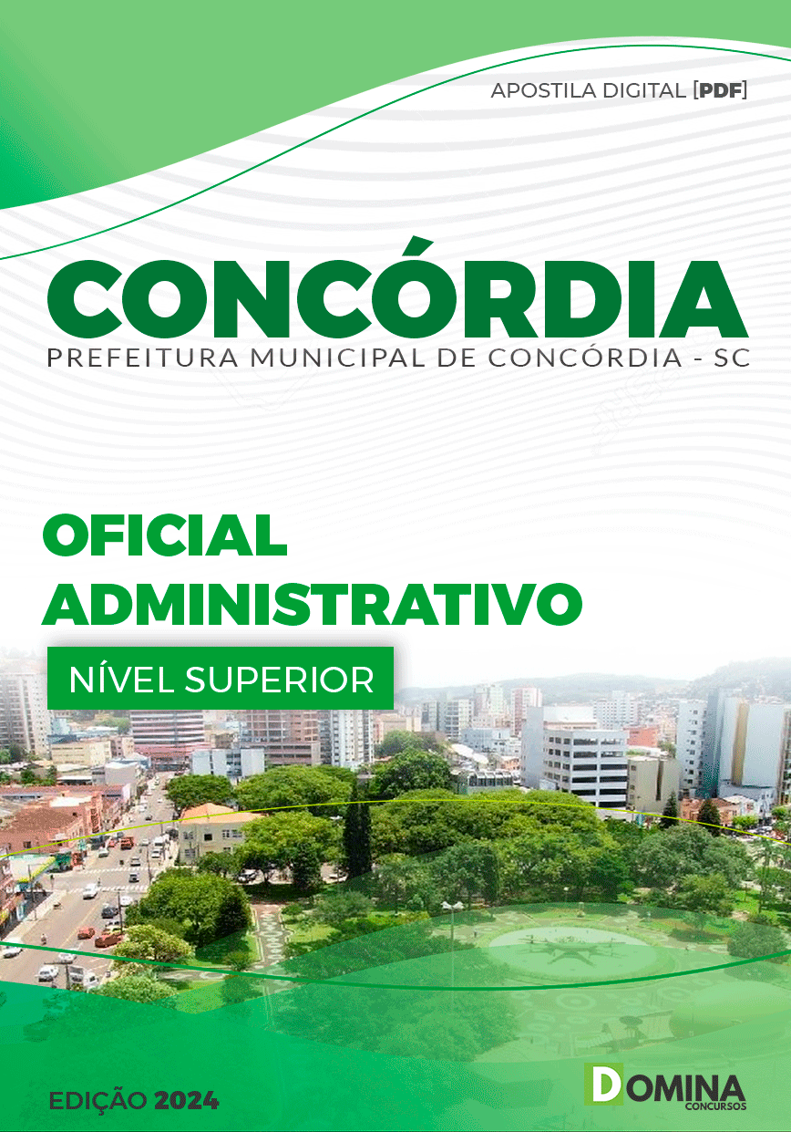 Apostila Prefeitura Concórdia SC 2024 Oficial Administrativo
