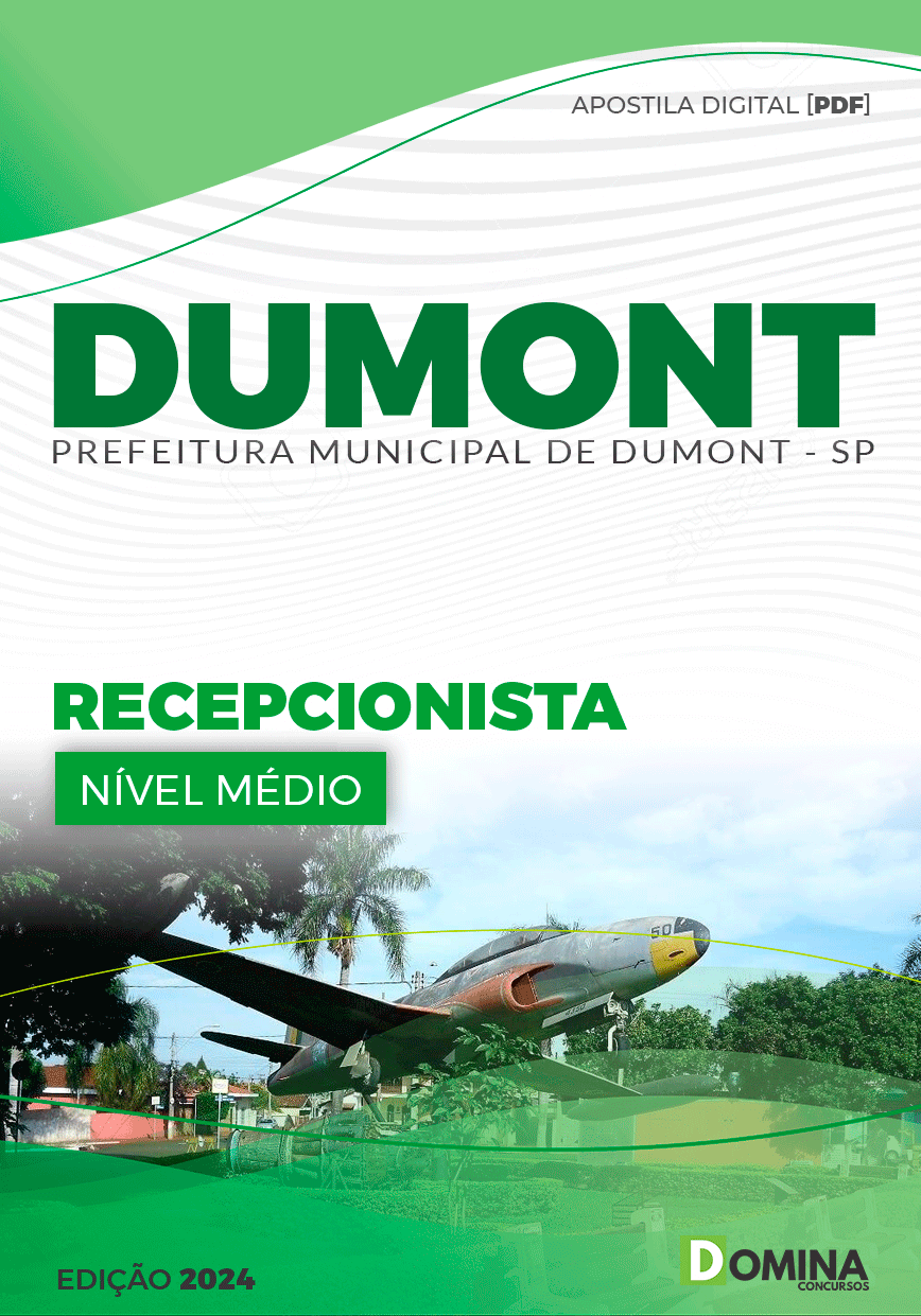 Apostila Pref Dumont SP 2024 Recepcionista