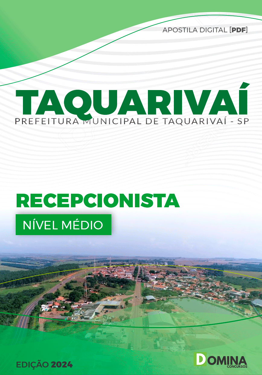 Apostila Prefeitura Taquarivaí SP 2024 Recepcionista