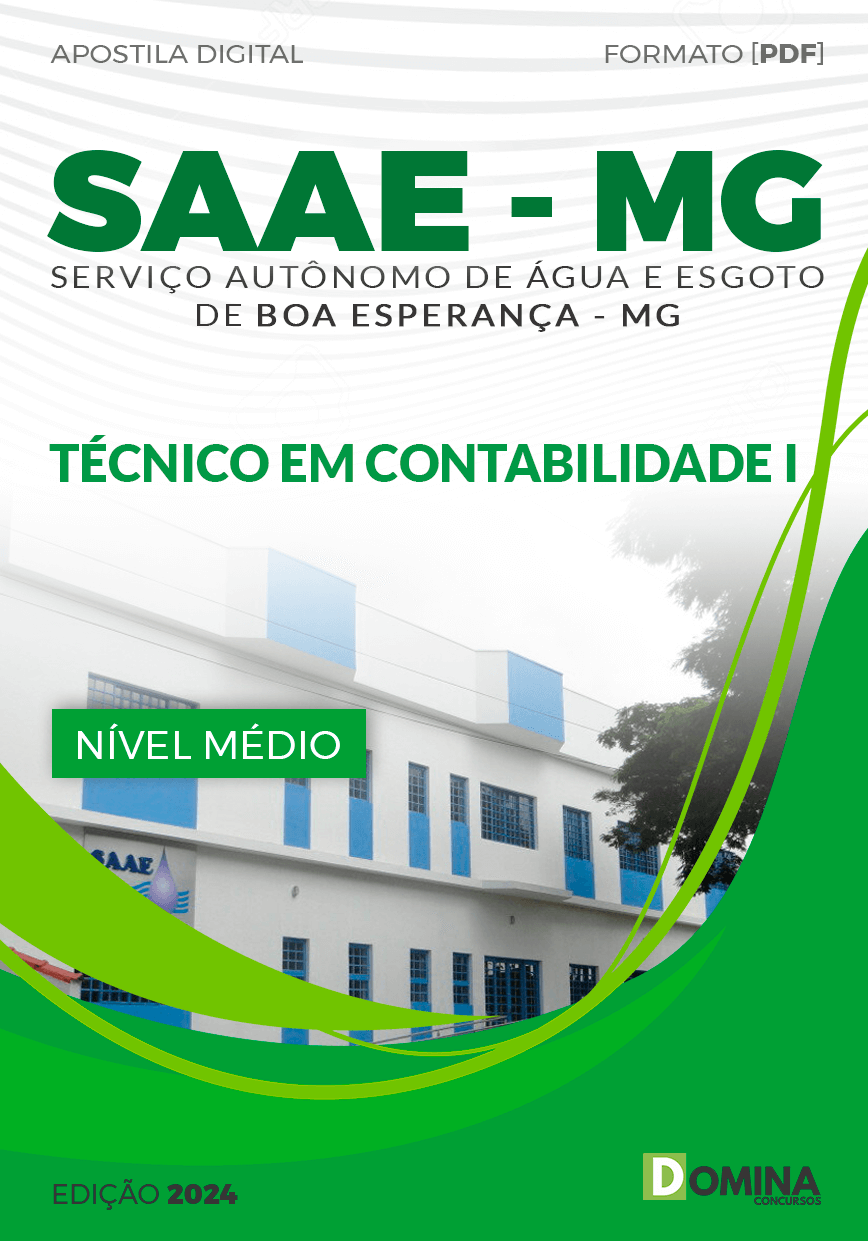 Apostila SAAE Boa Esperança MG 2024 Técnico em Contabilidade