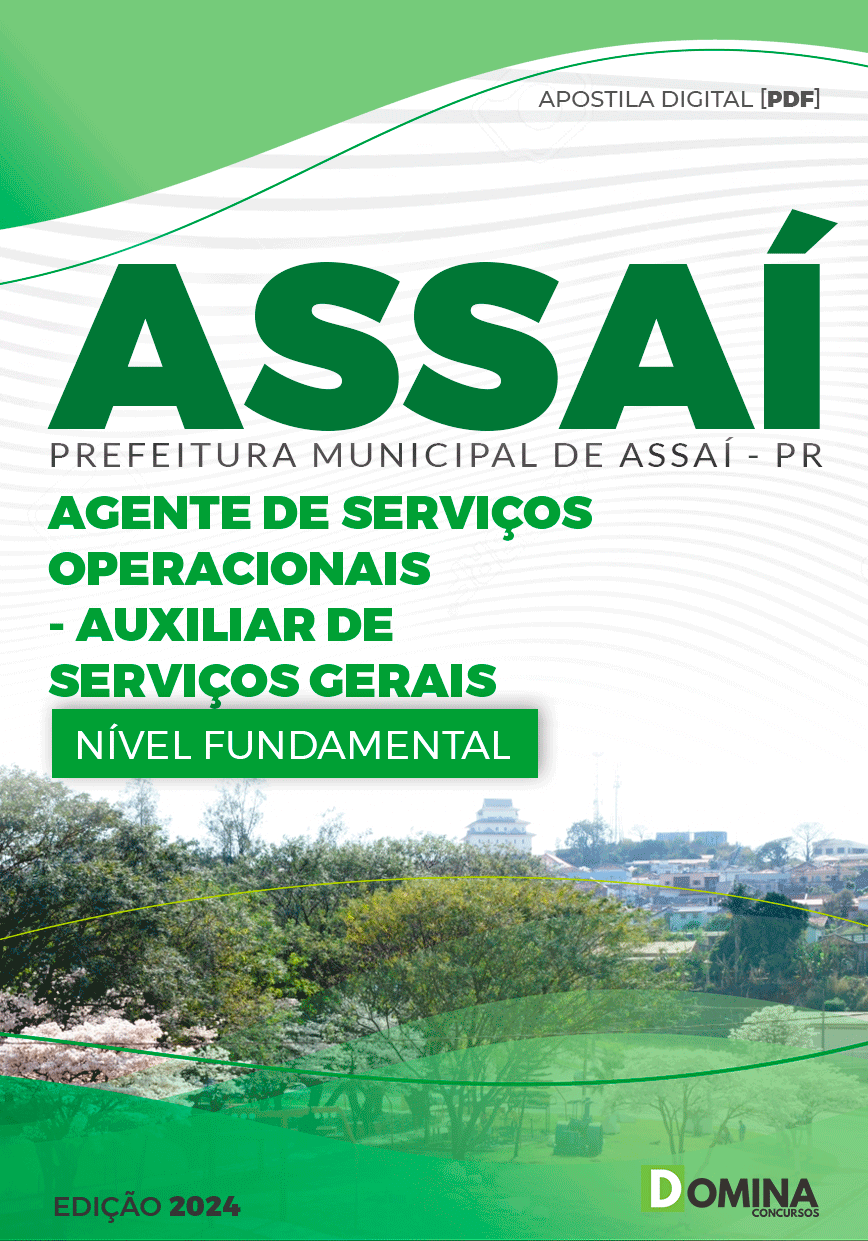 Apostila Prefeitura Assaí PR 2024 Auxiliar De Serviços Gerais