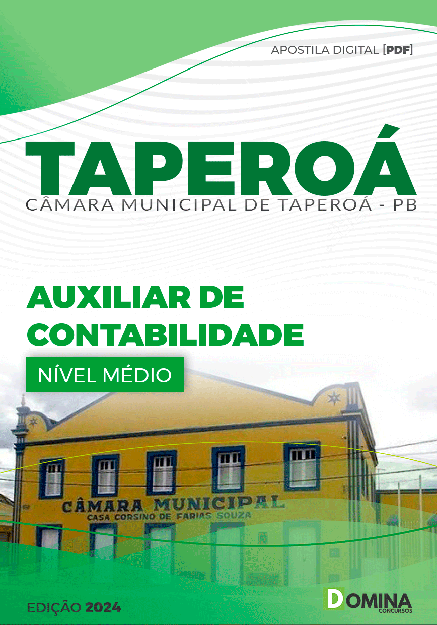 Apostila Prefeitura Taperoá PB 2024 Auxiliar de Contabilidade