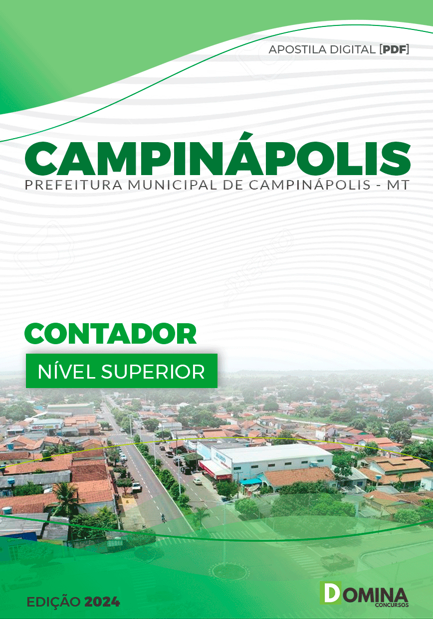 Apostila Prefeitura Campinápolis MT 2024 Contador