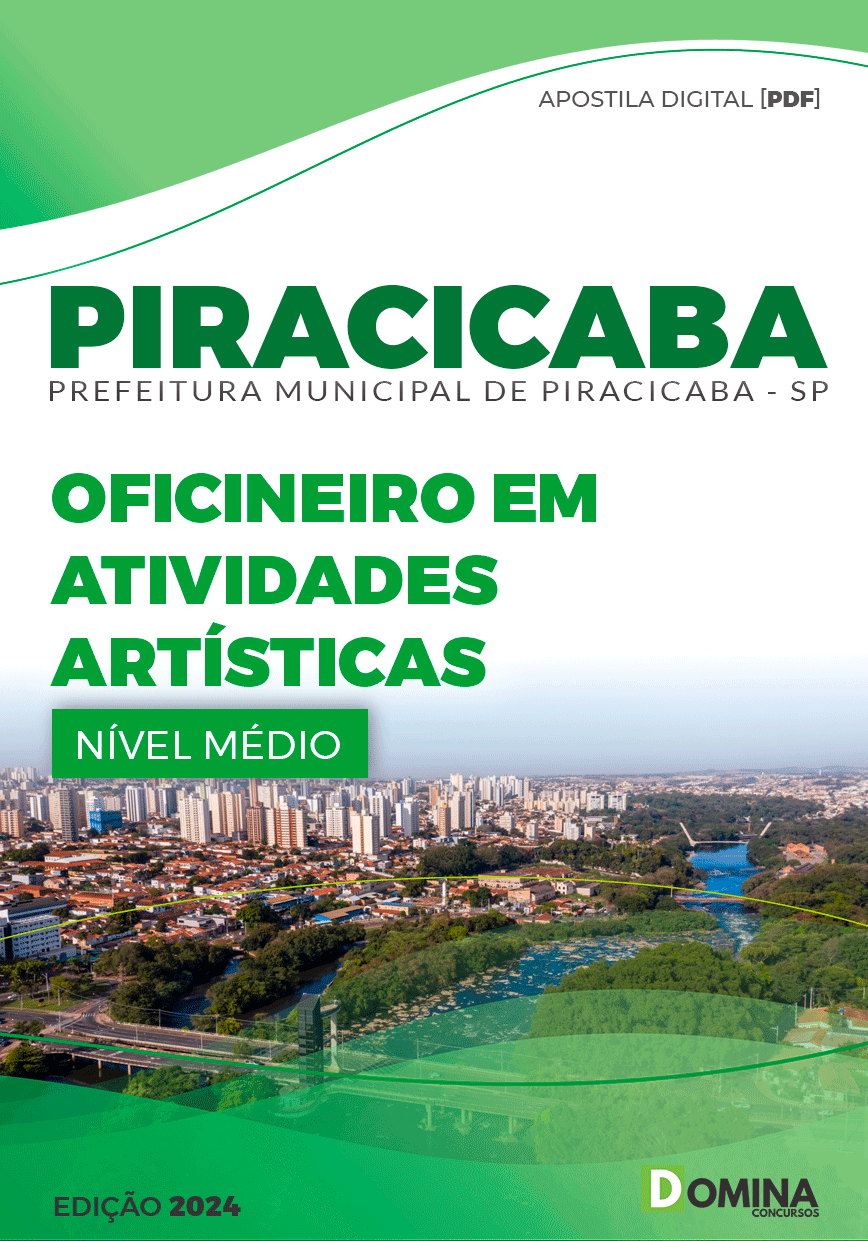 Apostila Prefeitura Piracicaba SP 2024 Oficineiro Em Atividades Artísticas