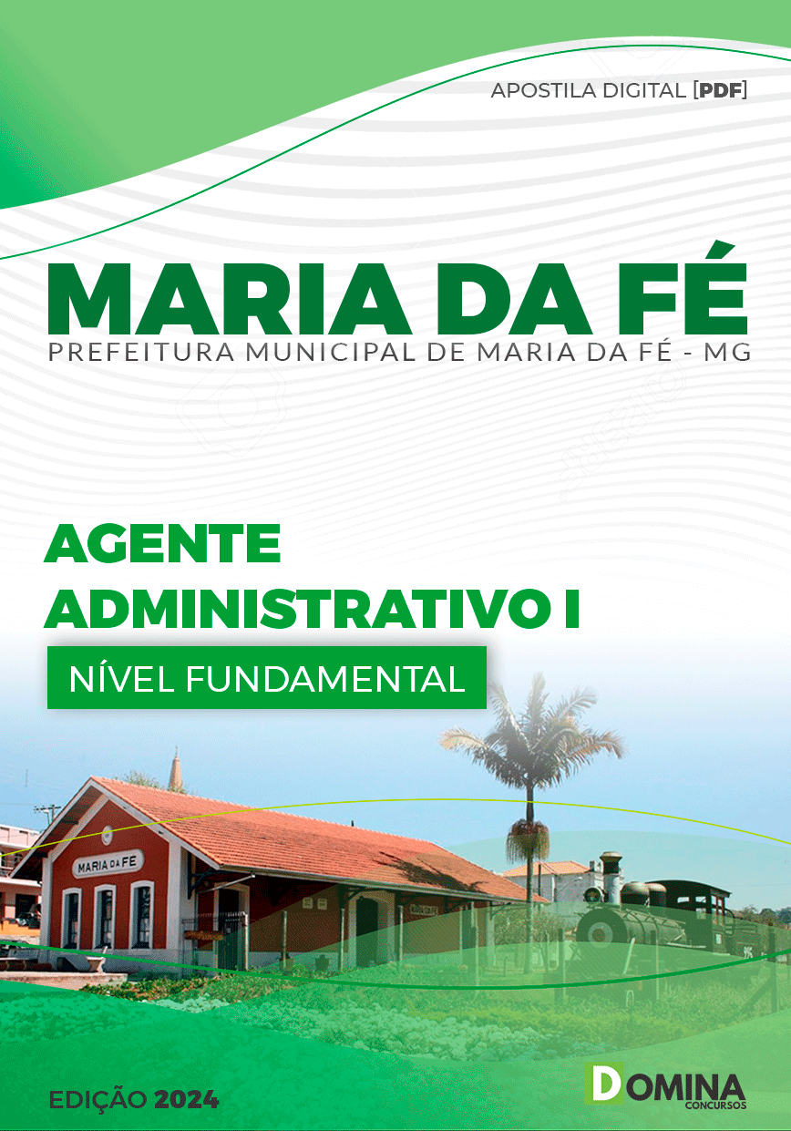 Apostila Prefeitura Maria da Fé MG 2024 Agente Administrativo I