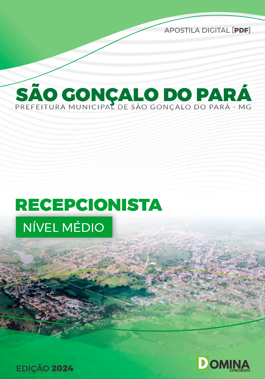 Apostila Pref São Gonçalo Pará MG 2024 Recepcionista