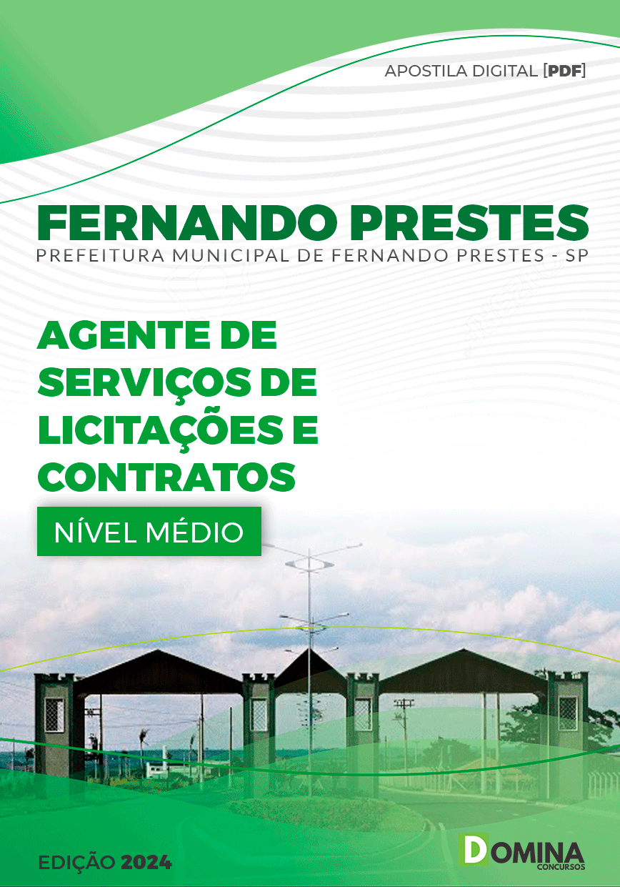 Apostila Fernando Prestes SP 2024 Ag Serv Licitações Contratos