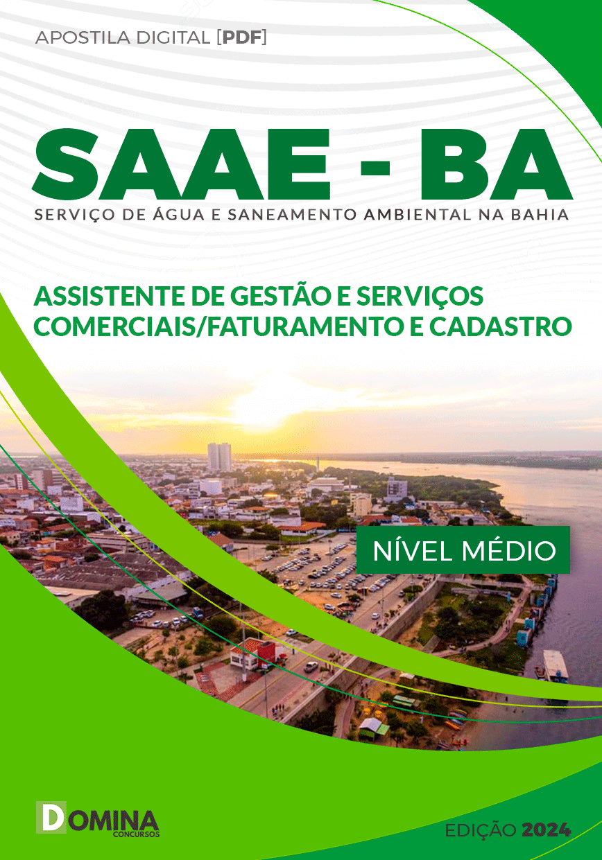 Apostila SAAE BA 2024 Assistente Gestão Serviços Comerciais