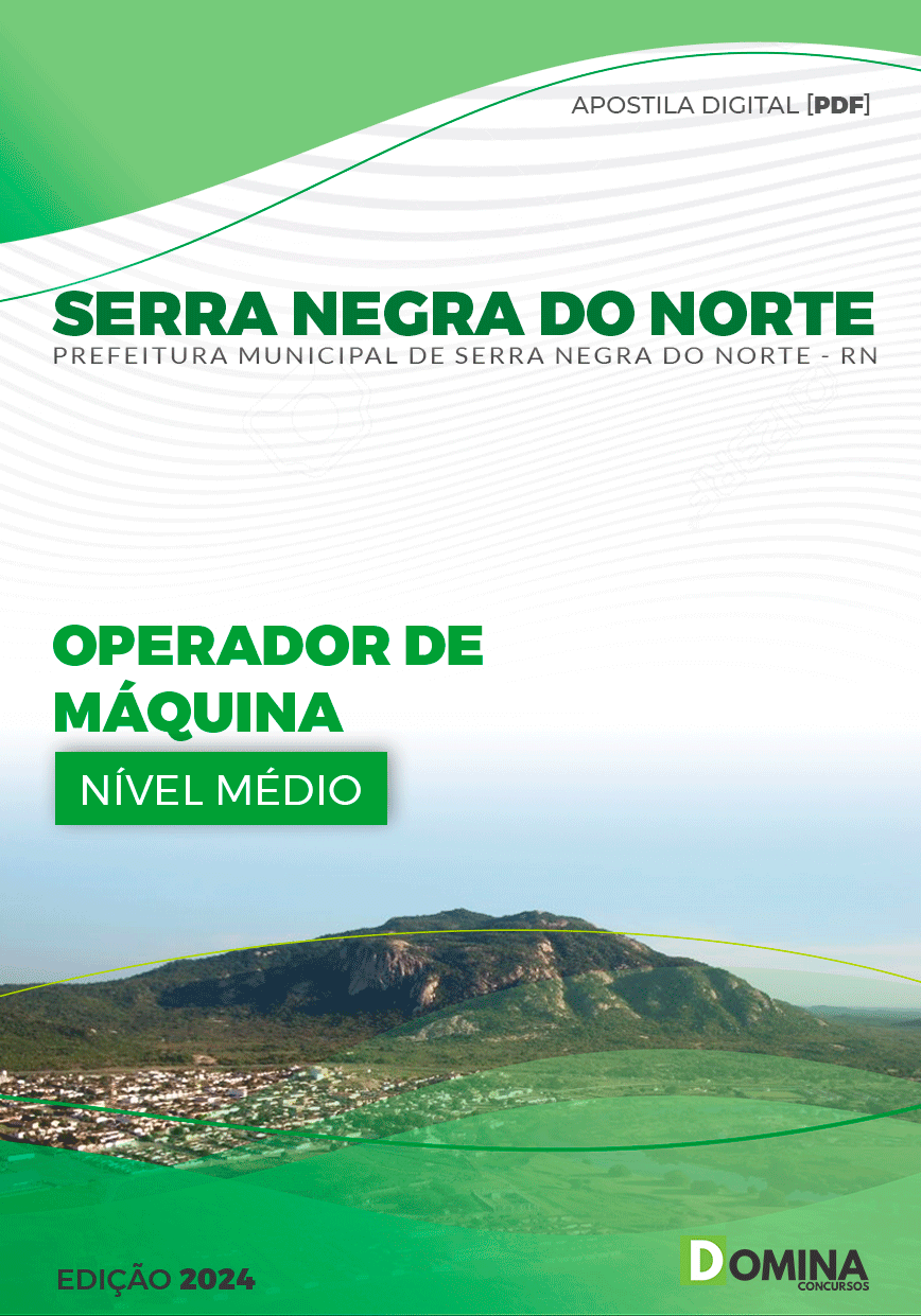 Apostila Serra Negra Do Norte RN 2024 Operador De Máquina