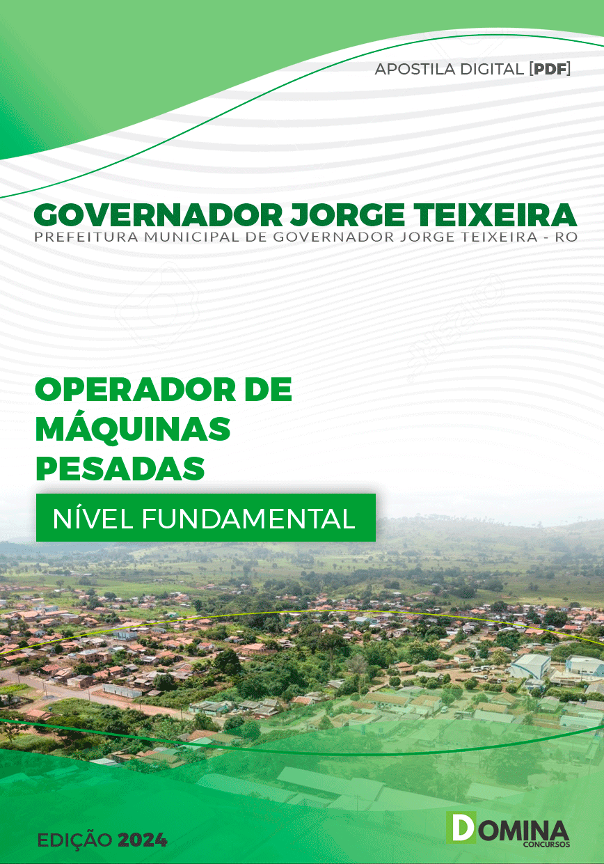 Apostila Governador Jorge Teixeira RO 2024 Op Máq Pesadas