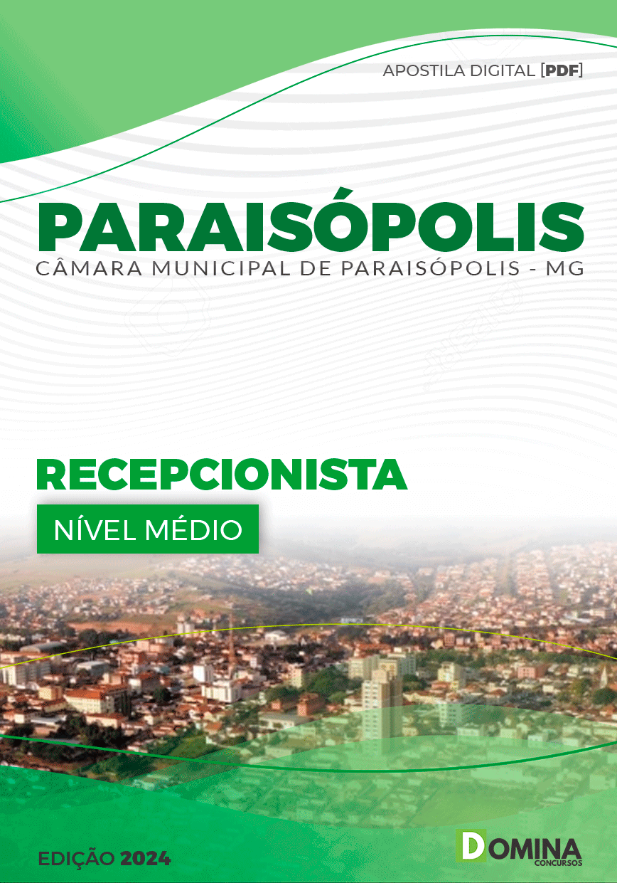 Apostila Recepcionista Câmara Paraisópolis MG 2024