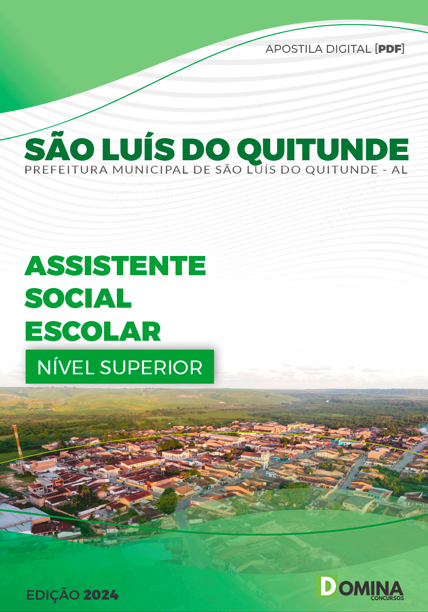 Apostila Assistente Social Escolar São Luís Quitunde AL 2024