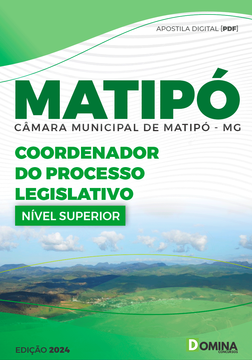 Apostila Coordenador Processo Legislativo Câmara Matipó 2024