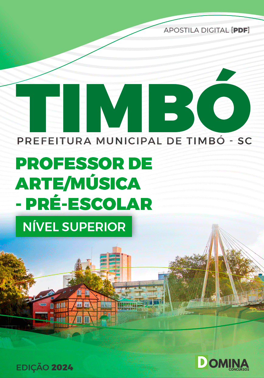 Apostila Prefeitura Timbó SC 2024 Professor Arte Música Pré