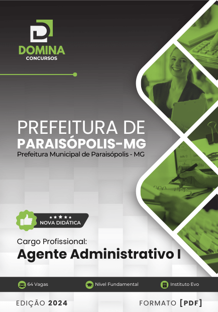 Apostila Agente Administrativo Paraisópolis MG 2024