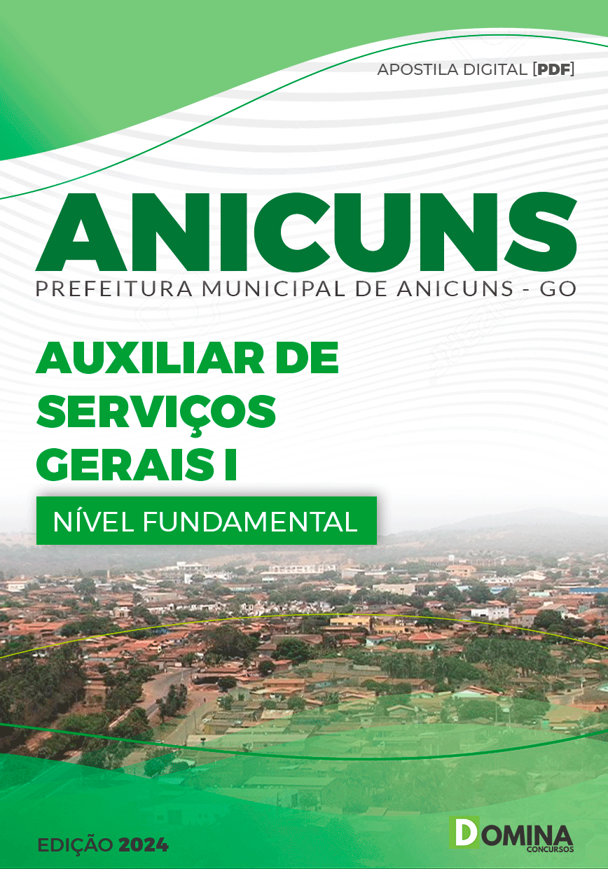 Apostila Auxiliar de Serviços Gerais Anicuns GO 2024