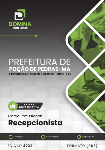 Apostila Recepcionista Prefeitura Poção de Pedras MA 2024