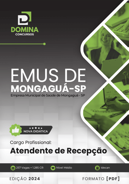 Apostila Atendente de Recepção EMUS Mongaguá SP 2024