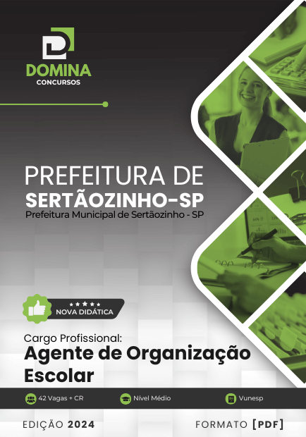 Apostila Agente Organização Escolar Sertãozinho SP 2024