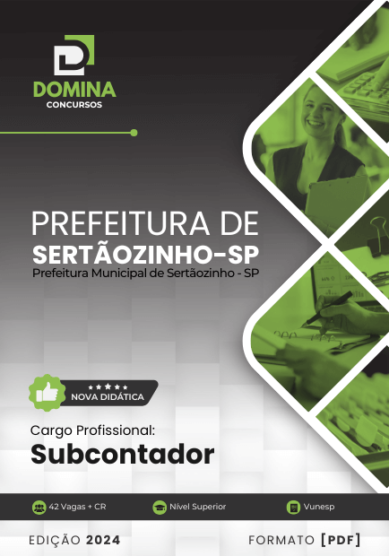 Apostila Concurso Subcontador Sertãozinho SP 2024