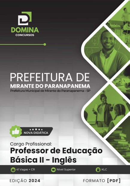 Apostila Professor Educação Básica Inglês Mirante do Paranapanema SP 2024