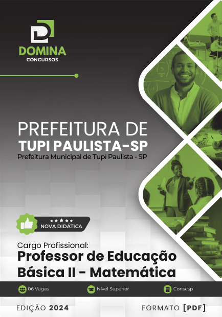 Apostila Professor de Matemática Tupi Paulista SP 2024