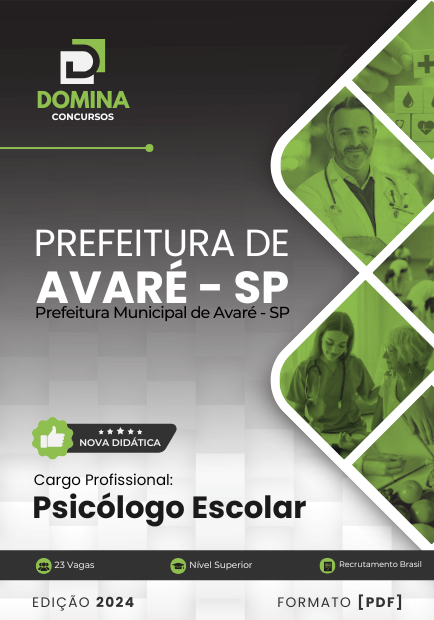 Apostila Psicólogo Escolar Avaré SP 2024